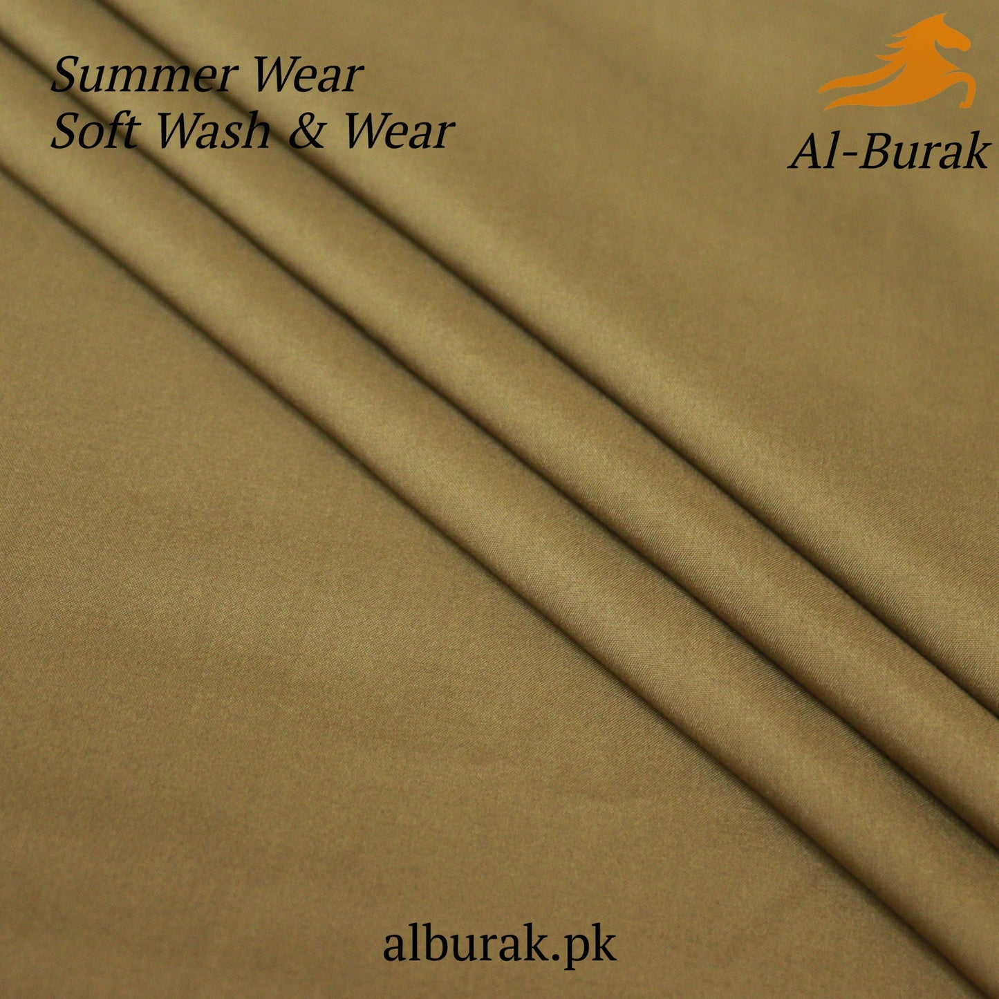 Summer Soft Fabric Wash & Wear Suit - Mehndi - Al - Burak Store