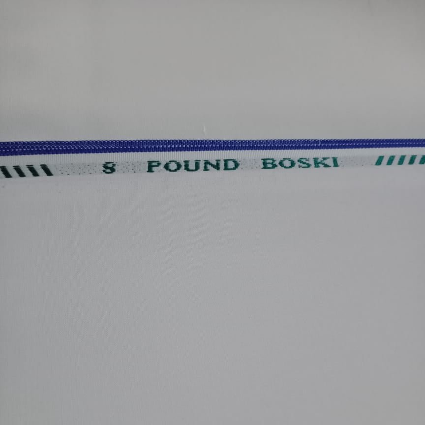 Premium China Boski Unstitched Suit Snow White (Men's Summer Wear) - Al - Burak Store