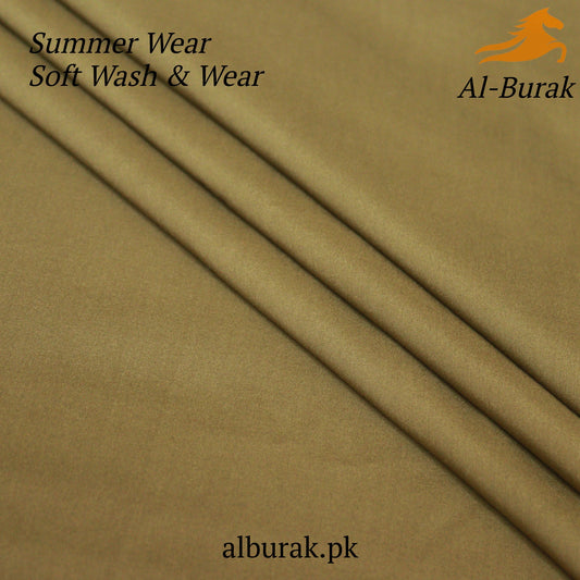 Summer Soft Fabric Wash & Wear Suit - Mehndi - Al - Burak Store